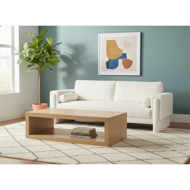 Meridian Furniture Madeline Cream Chenille Fabric Sofa