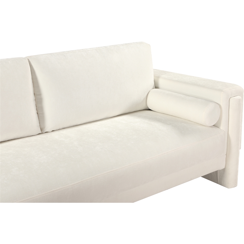 Meridian Furniture Madeline Cream Chenille Fabric Sofa