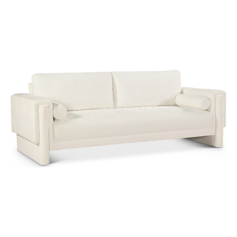 Meridian Furniture Madeline Cream Chenille Fabric Sofa