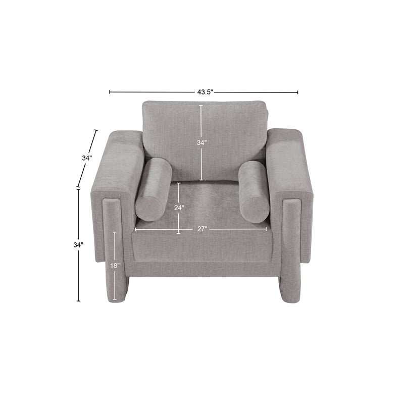 Meridian Furniture Madeline Grey Chenille Fabric Chair