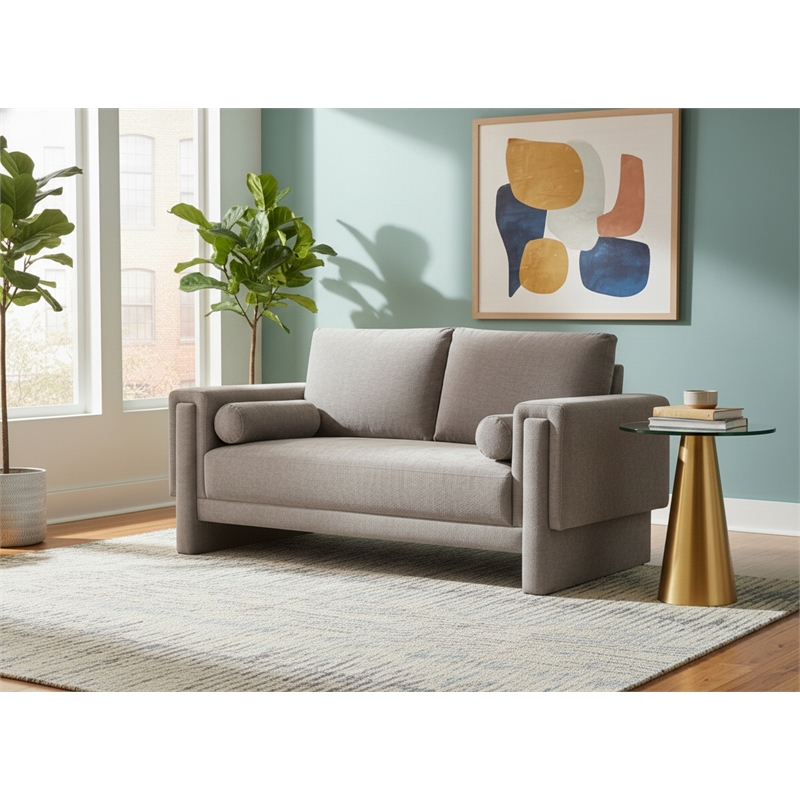 Meridian Furniture Madeline Grey Chenille Fabric Loveseat