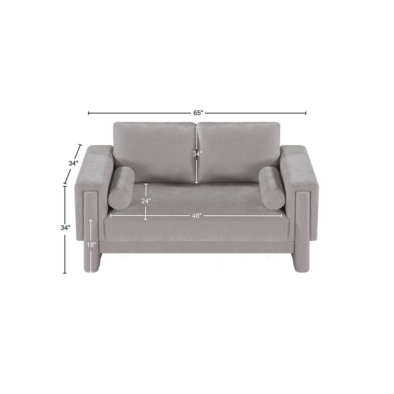 Meridian Furniture Madeline Grey Chenille Fabric Loveseat