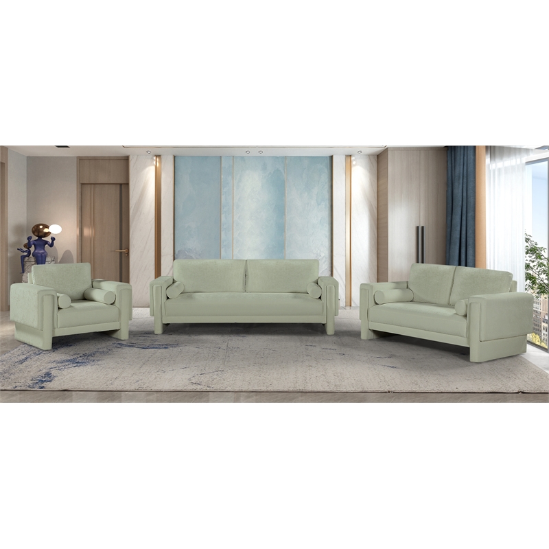 Meridian Furniture Madeline Mint Chenille Fabric Sofa