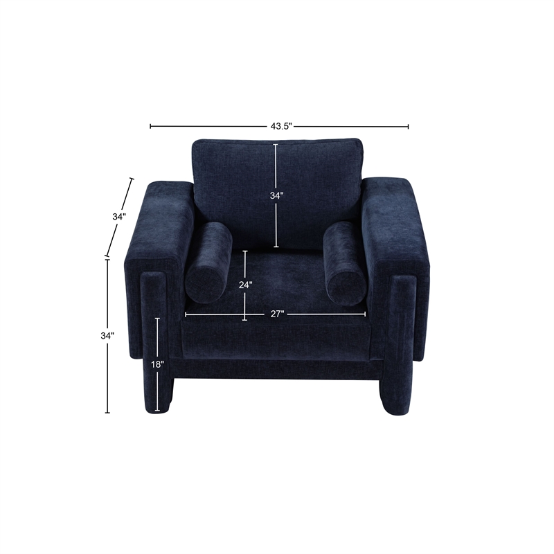 Meridian Furniture Madeline Navy Chenille Fabric Chair