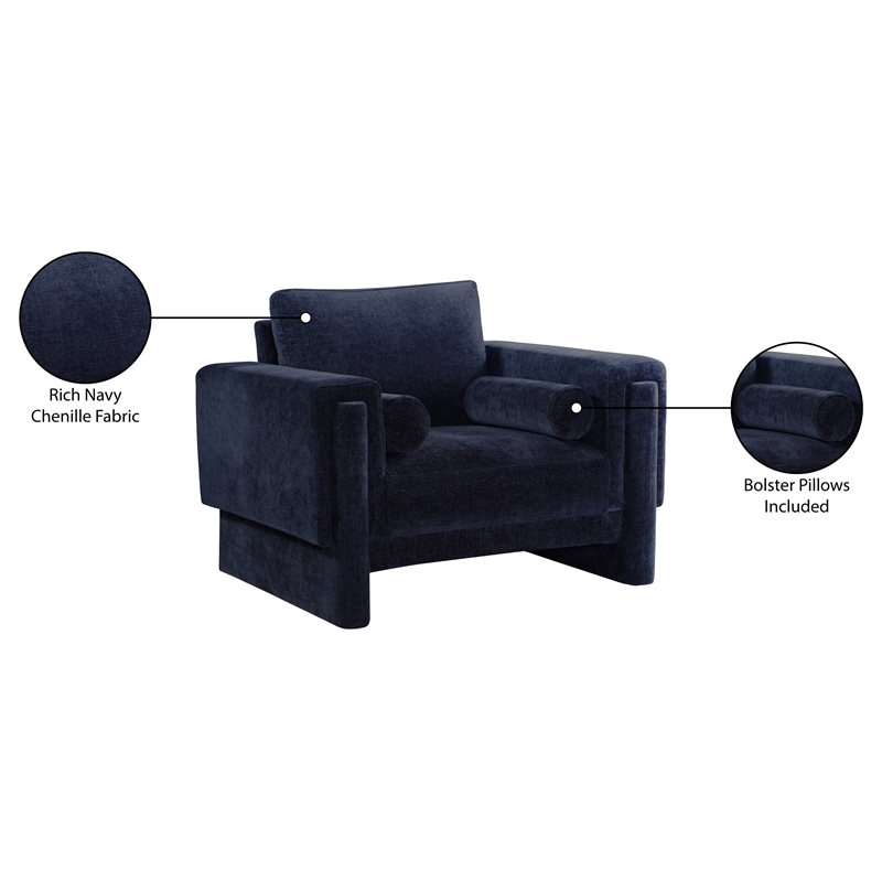 Meridian Furniture Madeline Navy Chenille Fabric Chair
