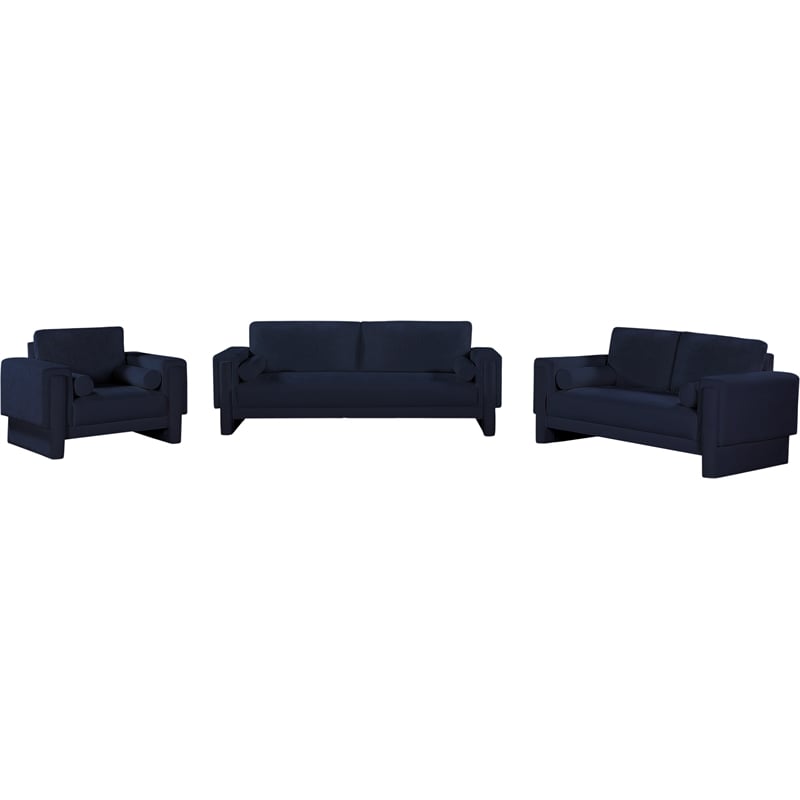 Meridian Furniture Madeline Navy Chenille Fabric Loveseat