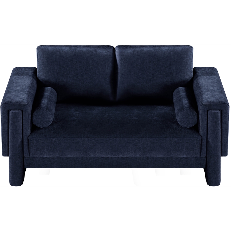 Meridian Furniture Madeline Navy Chenille Fabric Loveseat