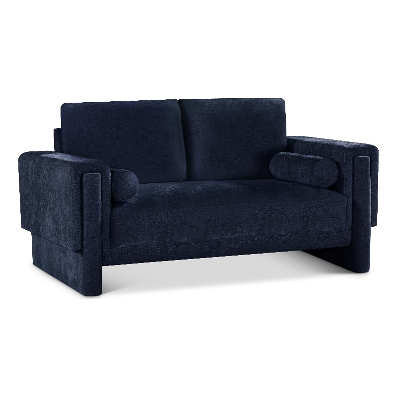 Meridian Furniture Madeline Navy Chenille Fabric Loveseat