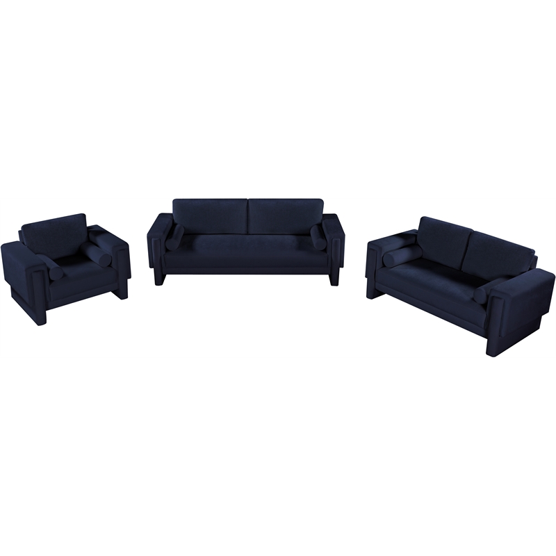 Meridian Furniture Madeline Navy Chenille Fabric Sofa