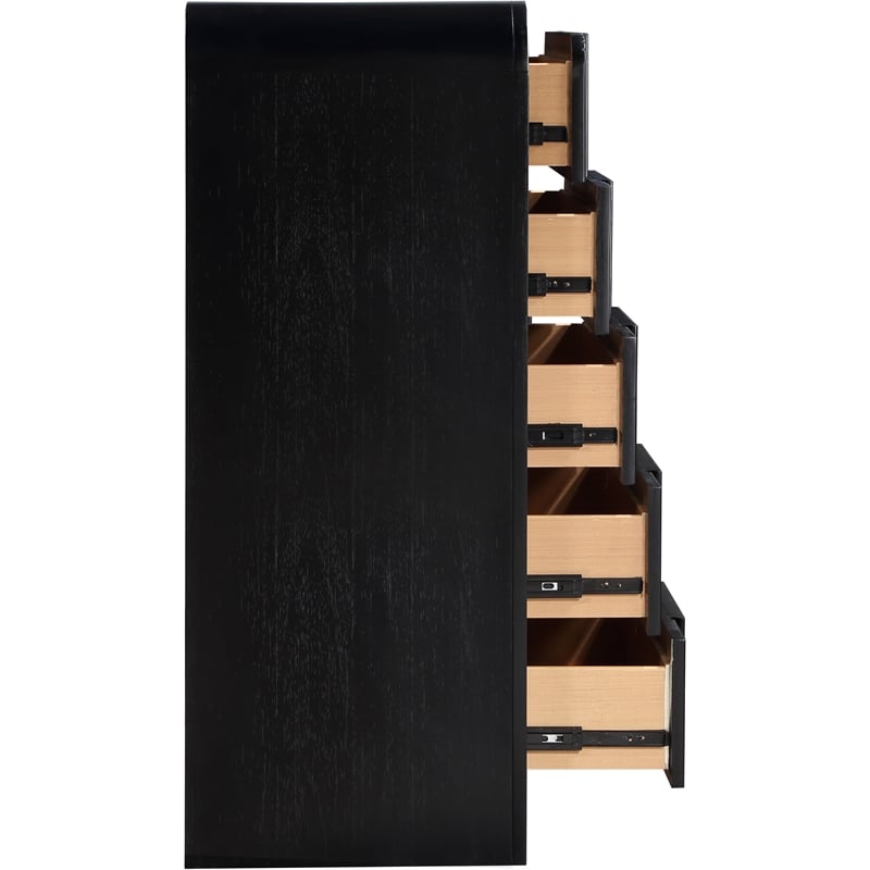 Meridian Furniture Fluted Black Oak Veneer Chest