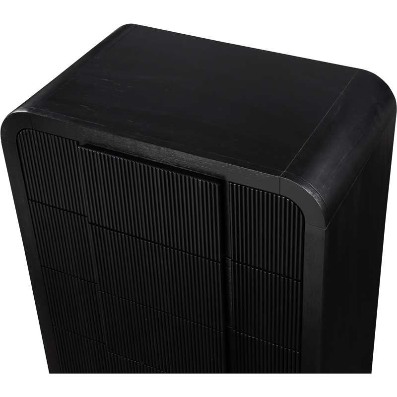 Meridian Furniture Fluted Black Oak Veneer Chest