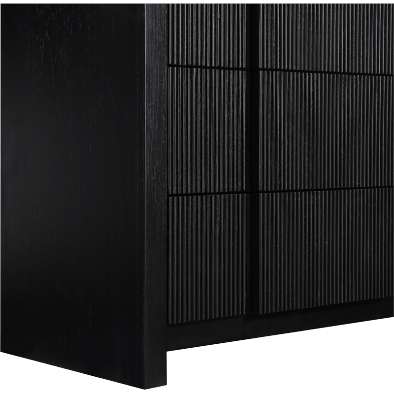 Meridian Furniture Fluted Black Oak Veneer Chest