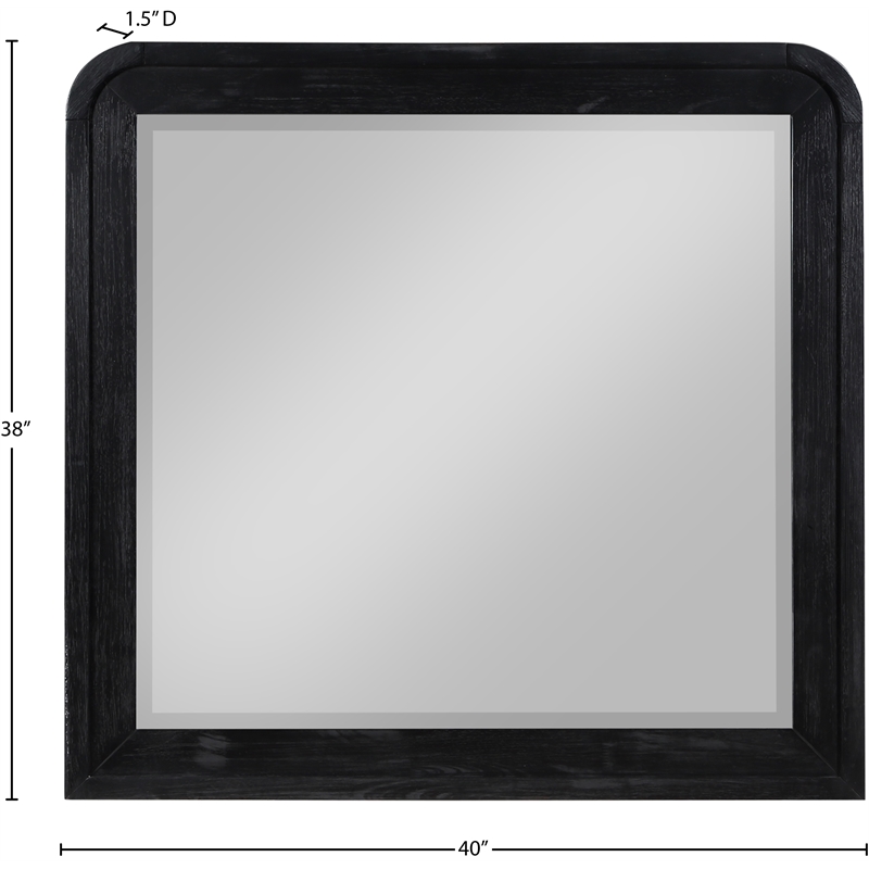 Meridian Furniture Fluted Black Mirror