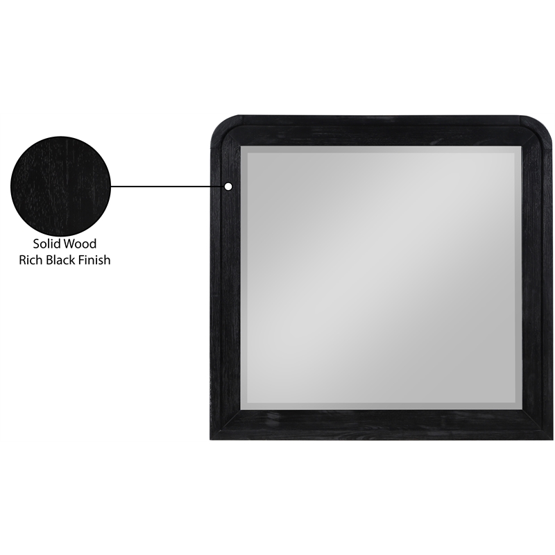 Meridian Furniture Fluted Black Mirror