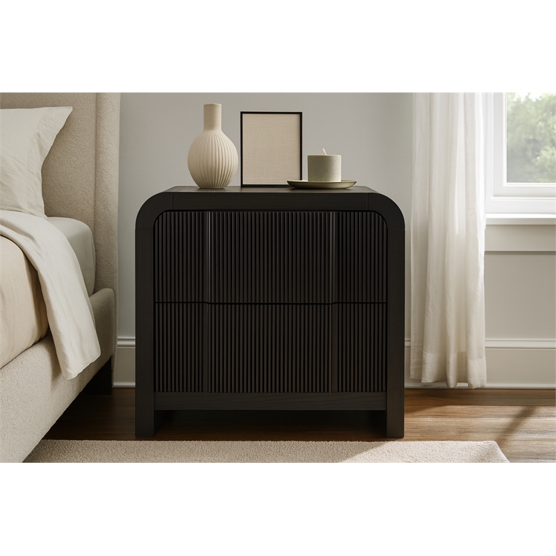 Meridian Furniture Fluted Black Night Stand