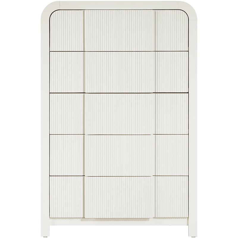 Meridian Furniture Fluted Cream Oak Veneer Chest