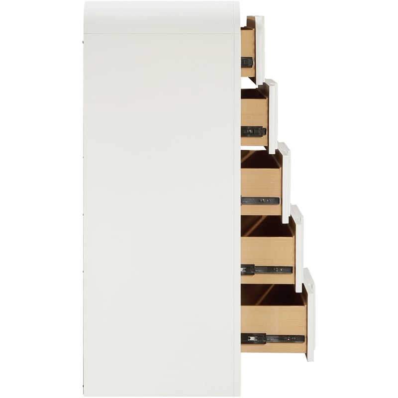 Meridian Furniture Fluted Cream Oak Veneer Chest