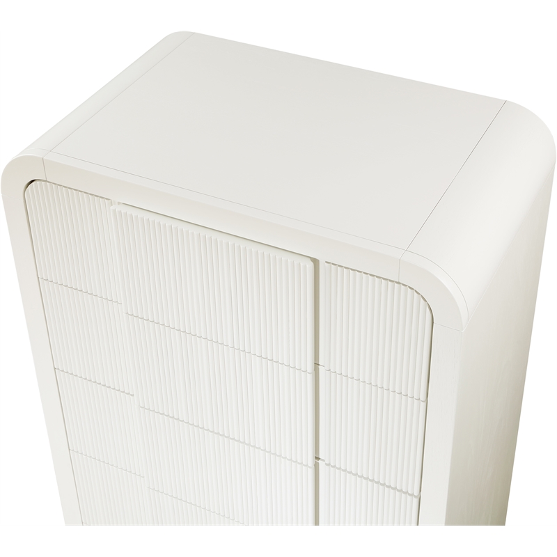 Meridian Furniture Fluted Cream Oak Veneer Chest