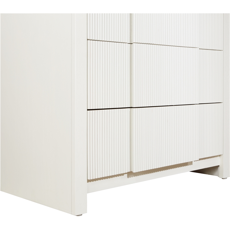 Meridian Furniture Fluted Cream Oak Veneer Chest