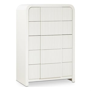 Meridian Furniture Fluted Cream Oak Veneer Chest