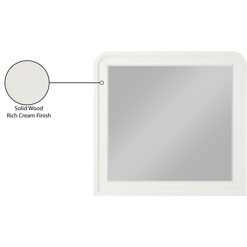 Meridian Furniture Fluted Cream Mirror