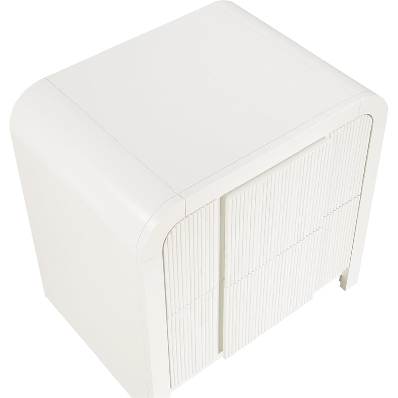 Meridian Furniture Fluted Cream Night Stand