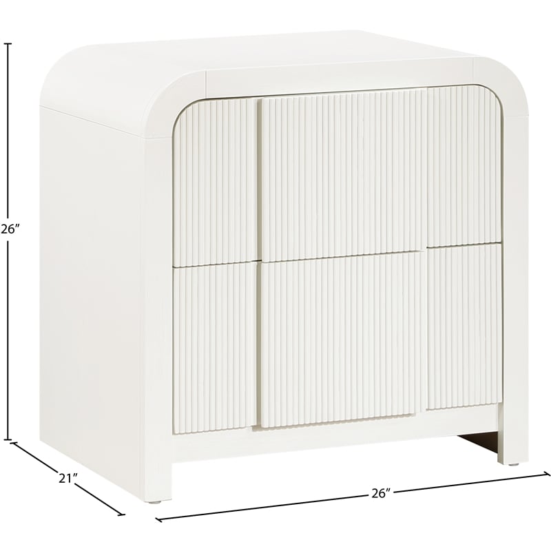 Meridian Furniture Fluted Cream Night Stand