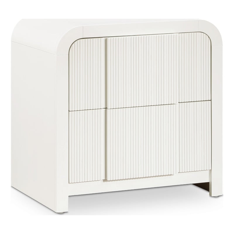 Meridian Furniture Fluted Cream Night Stand