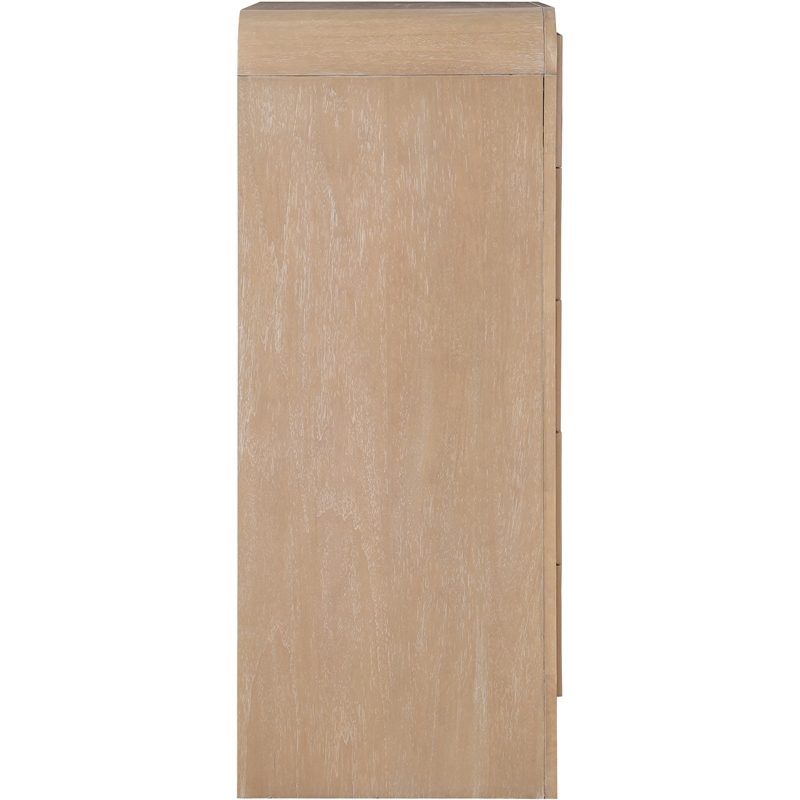 Meridian Furniture Fluted Natural Oak Veneer Chest