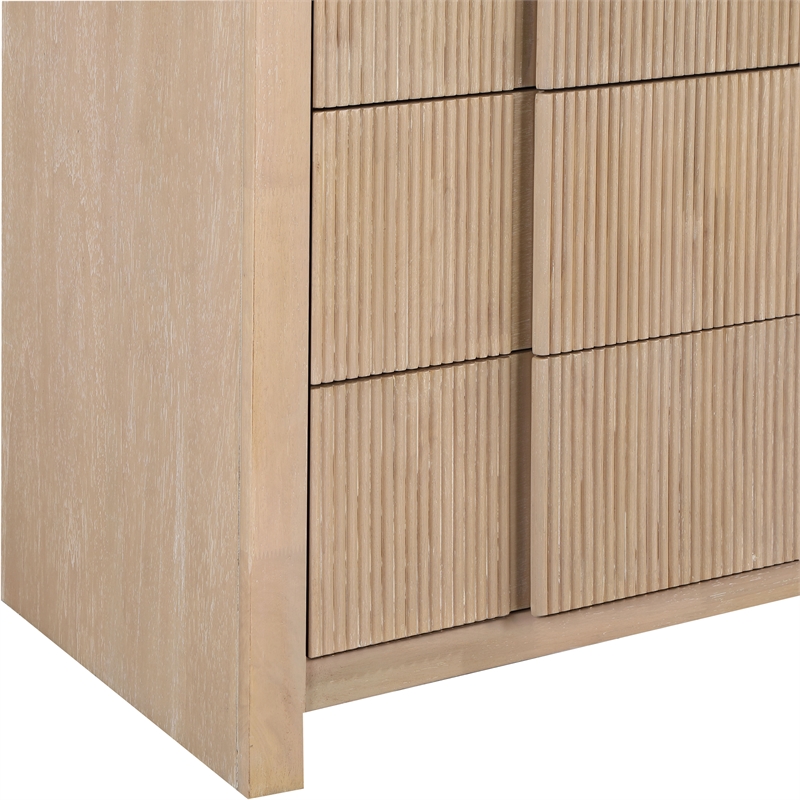 Meridian Furniture Fluted Natural Oak Veneer Chest