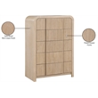 Meridian Furniture Fluted Natural Oak Veneer Chest