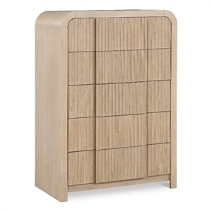Meridian Furniture Fluted Natural Oak Veneer Chest