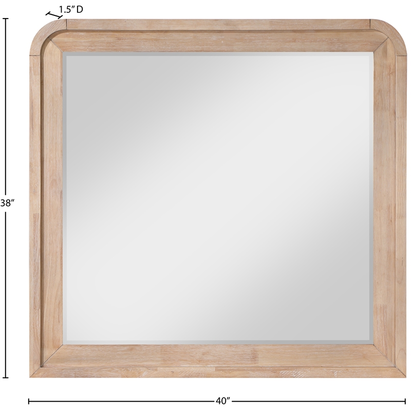 Meridian Furniture Fluted Natural Mirror