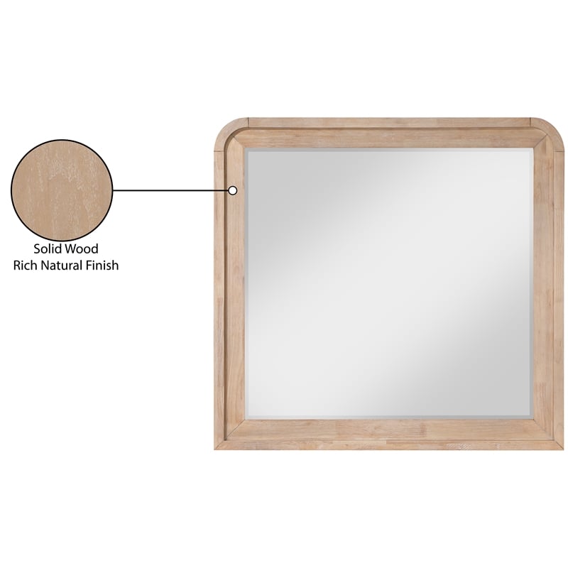 Meridian Furniture Fluted Natural Mirror