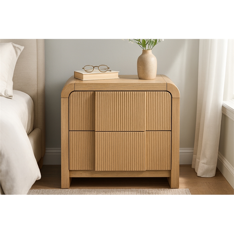 Meridian Furniture Fluted Natural Night Stand