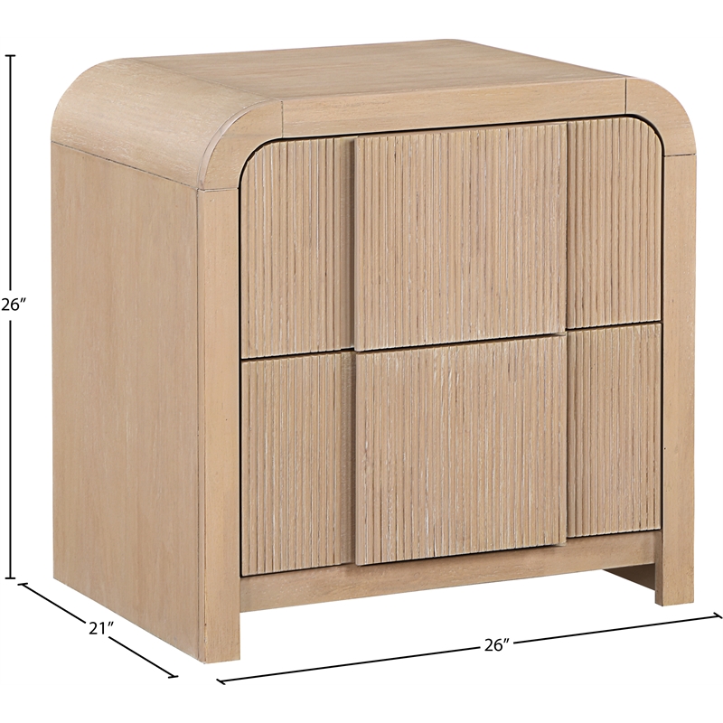 Meridian Furniture Fluted Natural Night Stand