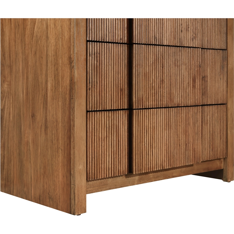 Meridian Furniture Fluted Walnut Oak Veneer Chest
