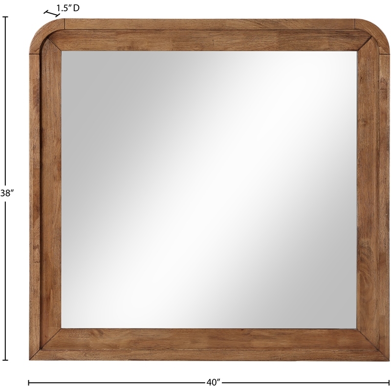 Meridian Furniture Fluted Walnut Mirror