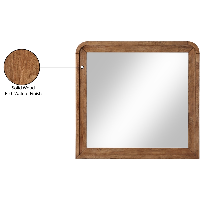 Meridian Furniture Fluted Walnut Mirror