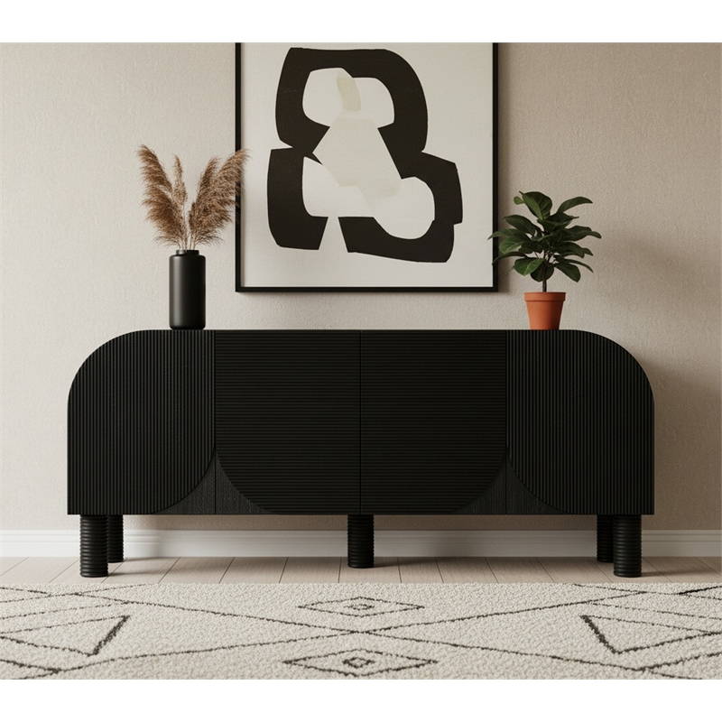 Meridian Furniture Casablanca Black Wood Veneer Sideboard/Buffet
