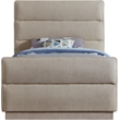 Meridian Furniture Paxton Beige Chenille Fabric Twin Bed