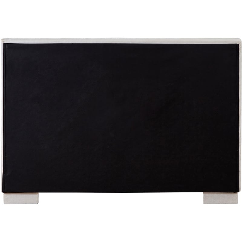 Meridian Furniture Paxton Cream Chenille Fabric Queen Bed