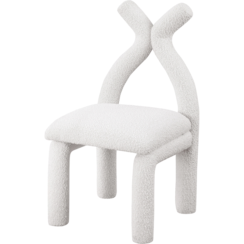 Meridian Furniture Xena Cream Boucle Fabric Accent/Dining Chair