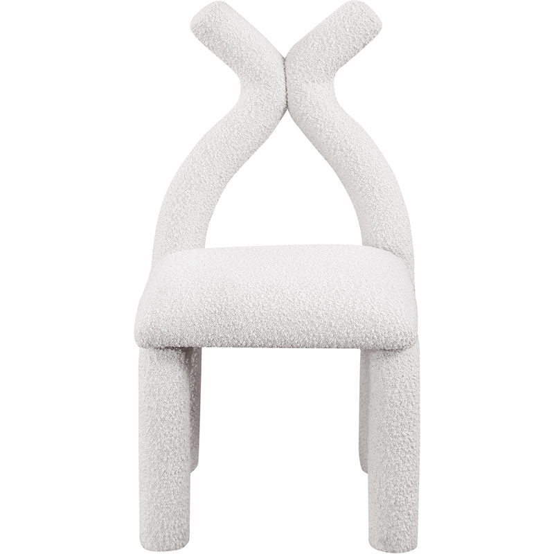 Meridian Furniture Xena Cream Boucle Fabric Accent/Dining Chair