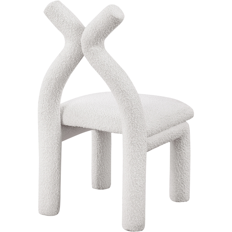 Meridian Furniture Xena Cream Boucle Fabric Accent/Dining Chair