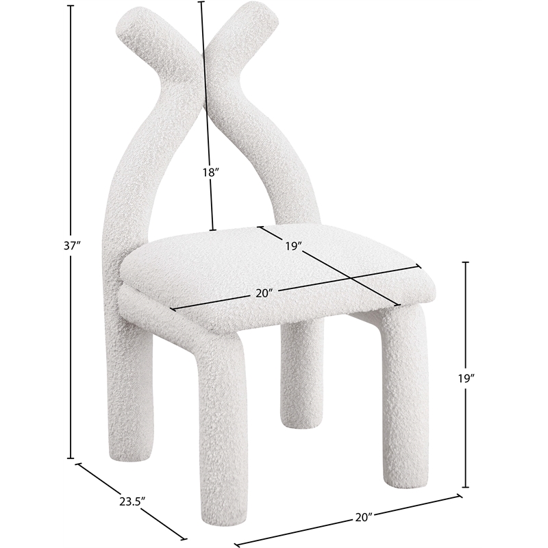 Meridian Furniture Xena Cream Boucle Fabric Accent/Dining Chair