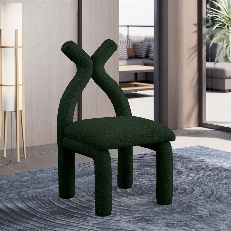 Meridian Furniture Xena Green Boucle Fabric Accent/Dining Chair