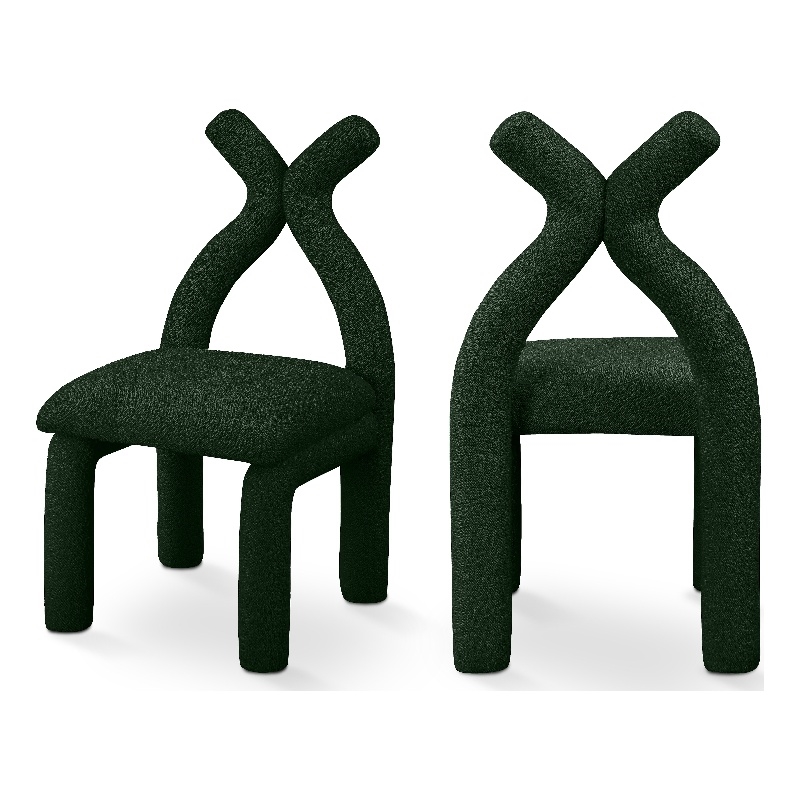 Meridian Furniture Xena Green Boucle Fabric Accent/Dining Chair