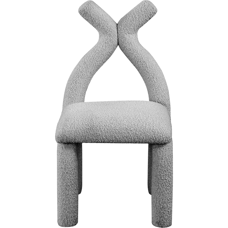 Meridian Furniture Xena Grey Boucle Fabric Accent/Dining Chair