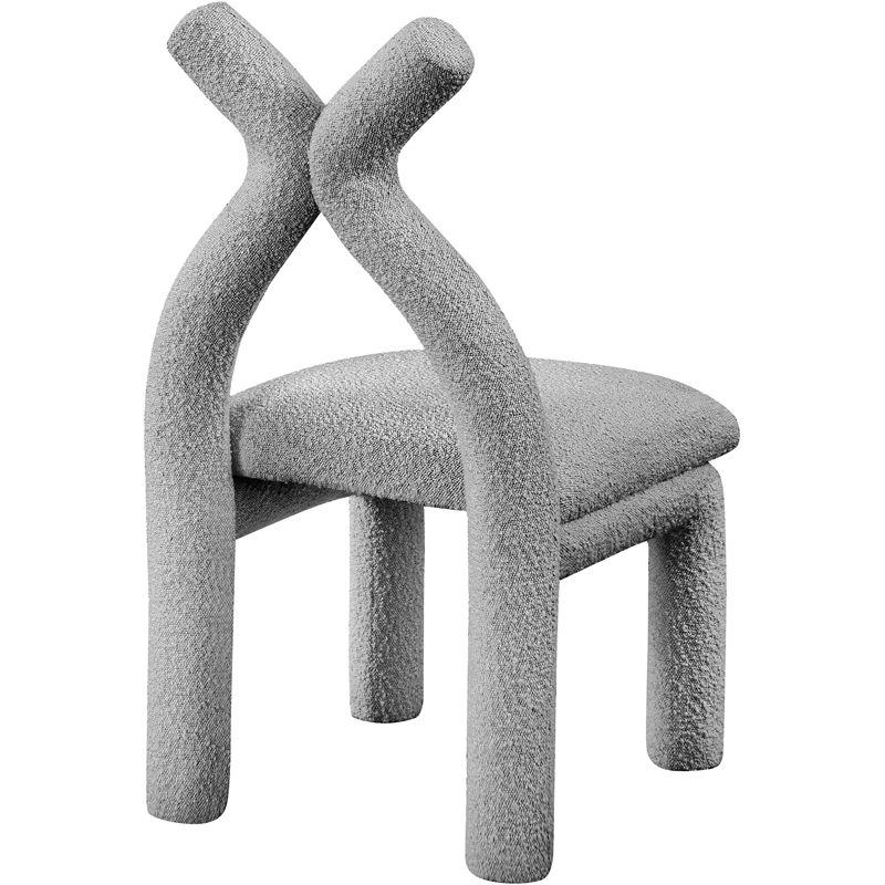 Meridian Furniture Xena Grey Boucle Fabric Accent/Dining Chair